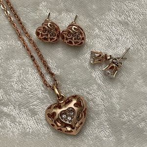 Lot of 3 Rose Gold Plated Jewelry